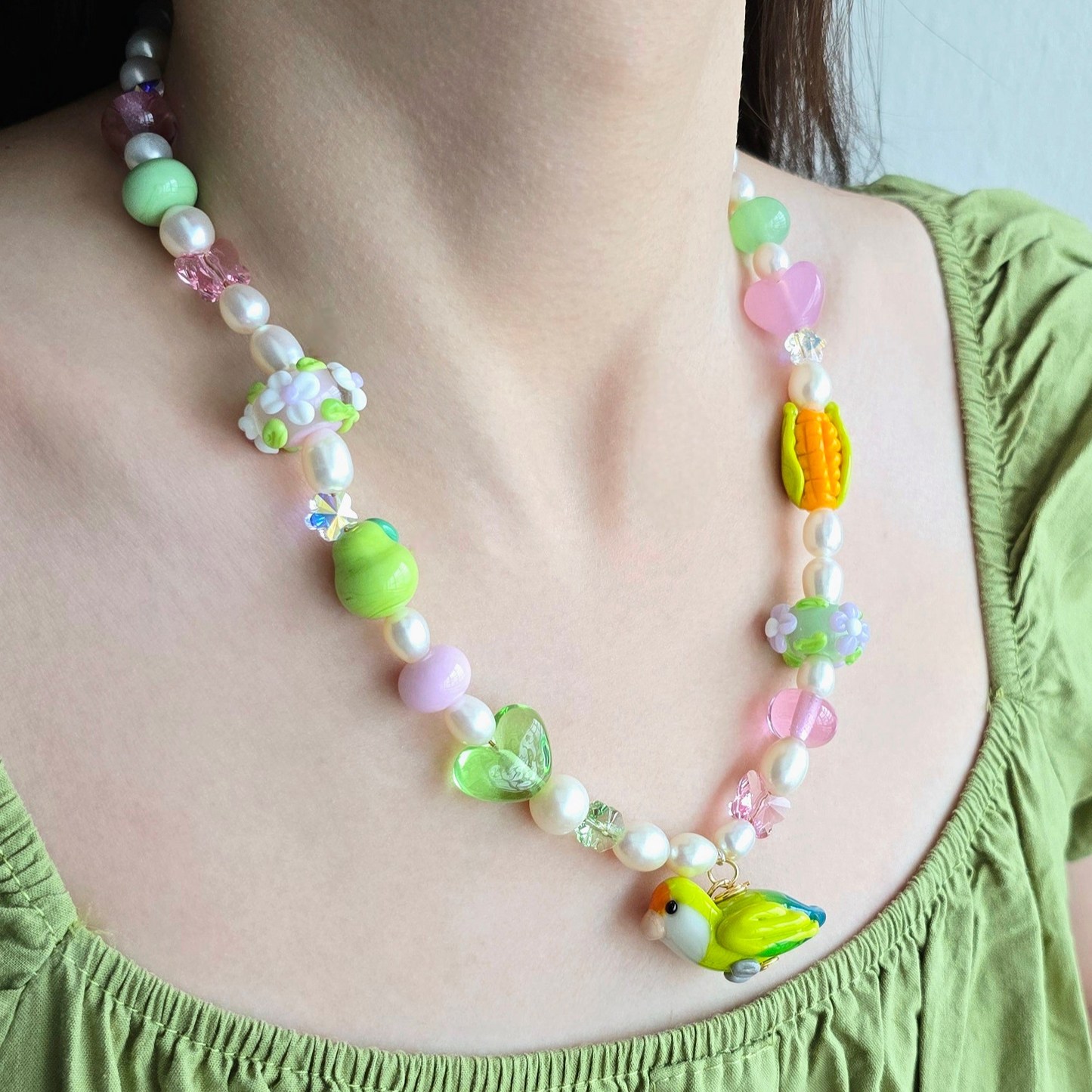 Lovebird Bead Necklace