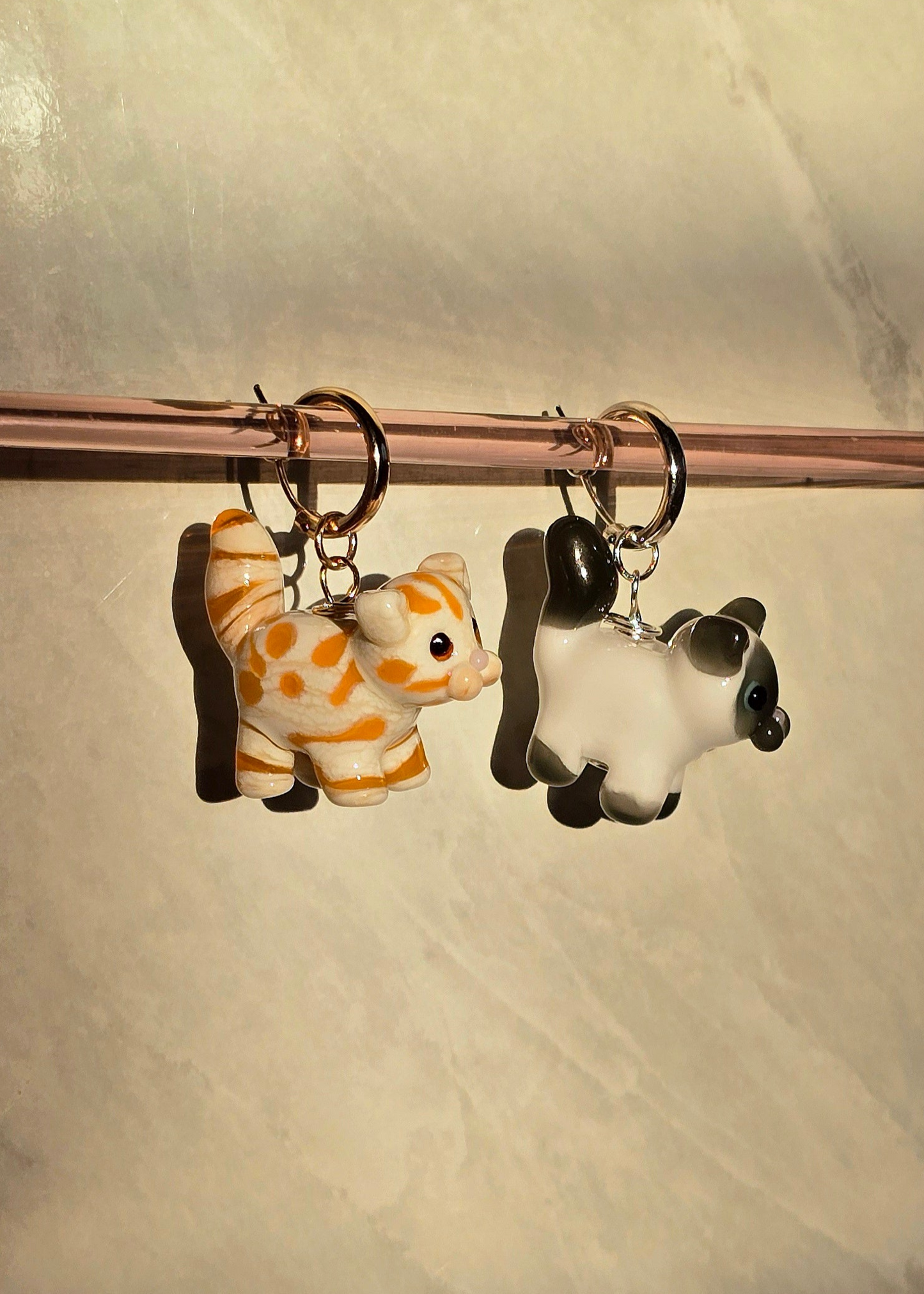 Custom Glass Cat Box Chain Necklace / Earrings 😺
