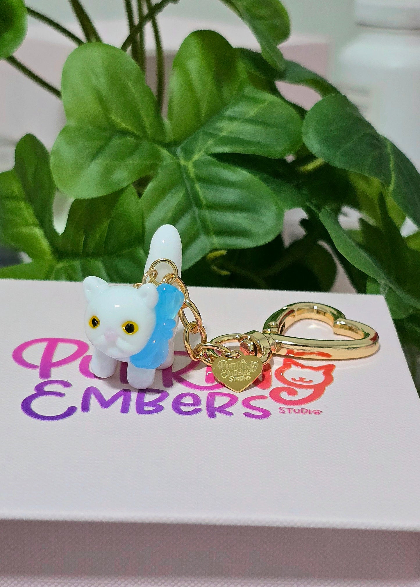 Custom Glass Cat Keychain 😺
