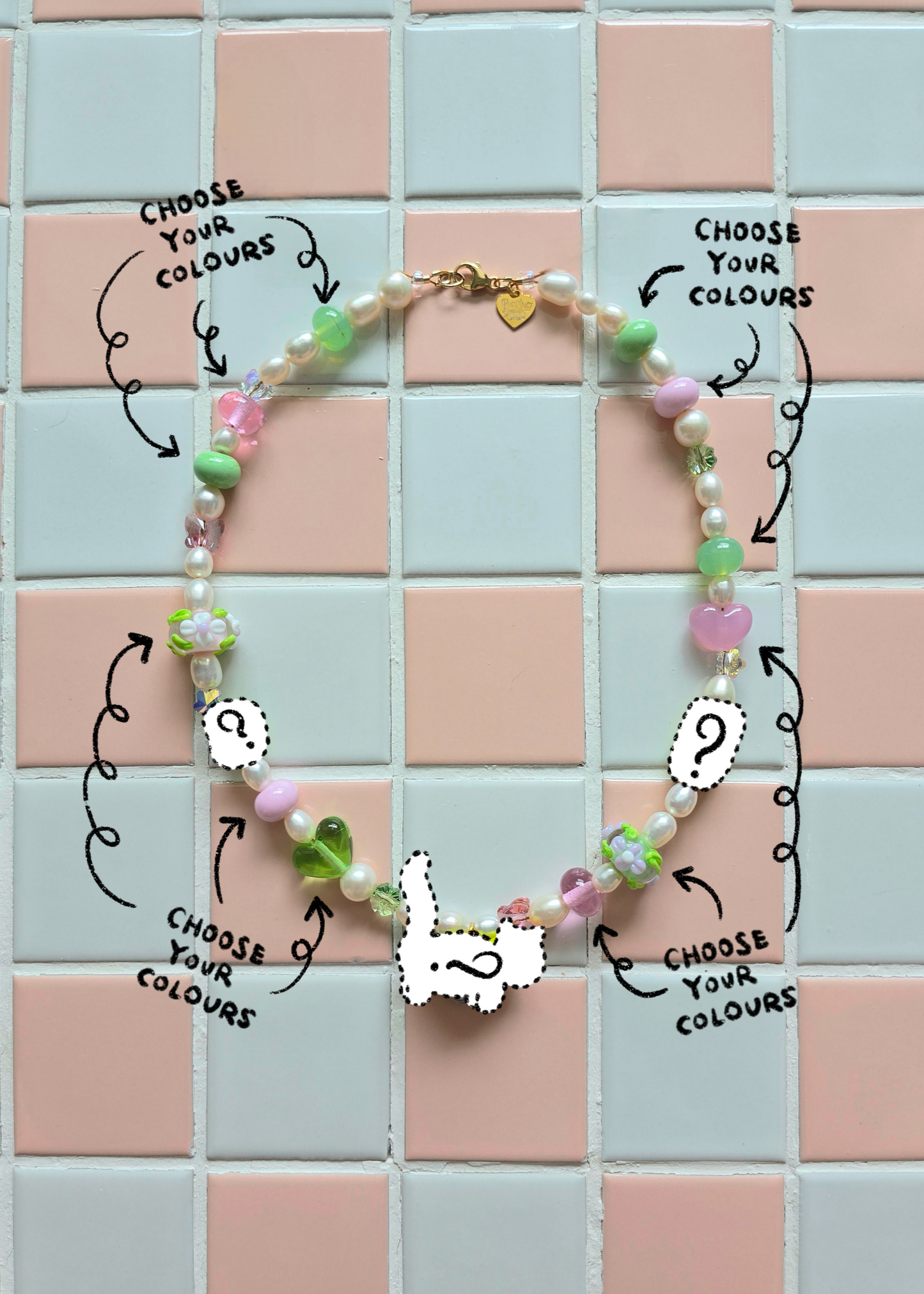 Custom Glass Cat Beaded Necklace / Bracelet 😺